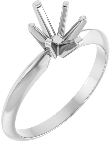 14K White 7.75x5.7 mm Oval 6-Prong Solitaire Engagement Ring Mounting (1)