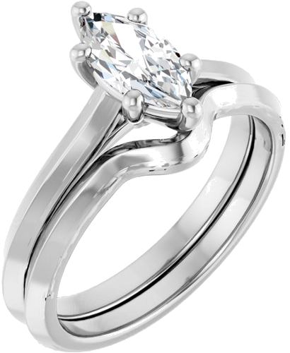 14K White 9x4.5 mm Marquise Solitaire Engagement Ring Mounting (6)