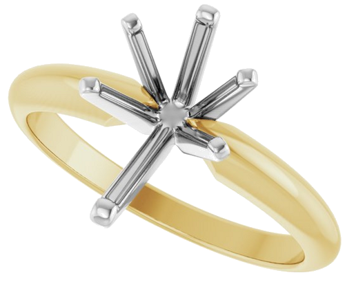 14K Yellow   White 10.5x6.5 mm Pear 6-Prong Ring Mounting (5)