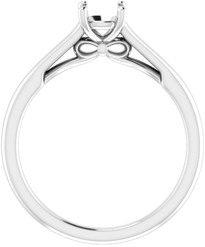 14K White  5.2 mm Round Solitaire Engagement Ring Mounting (2)