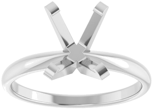 14K White 8.5x6.5 mm Emerald Solitaire Engagement Ring Mounting (3)