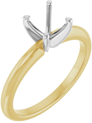 14K Yellow   Platinum  6.5 mm Round Solitaire Engagement Ring Mounting (1)