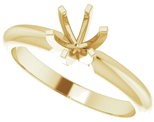 Sužadėtuvių Žiedas „Light Solitaire“ 585 Geltonojo Aukso Round 5mm x 5.3mm (5)