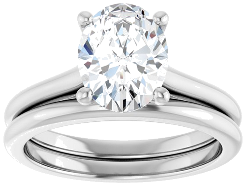 10K White 9x7 mm Oval Solitaire Engagement Ring Mounting (8)