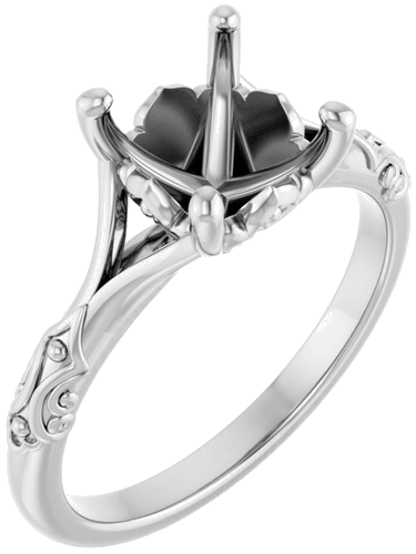 Sterling Silver 8 mm Round Solitaire Engagement Ring Mounting (1)