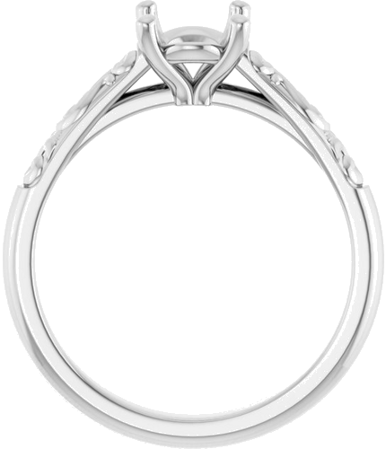 14K White 8x6 mm Oval Solitaire Engagement Ring Mounting (2)