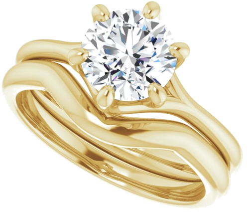 18K Yellow 7 mm Round Engagement Ring Mounting (10)