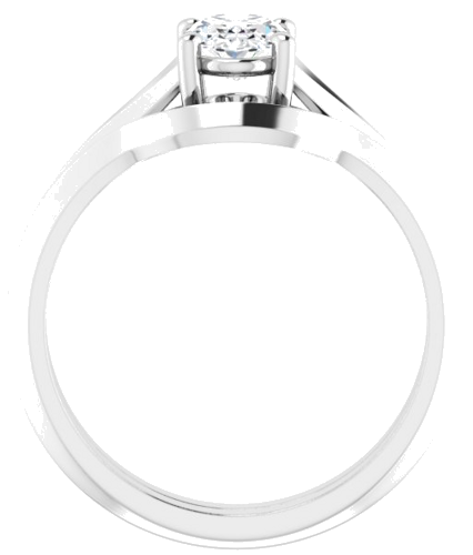 Sužadėtuvių Žiedas „Solitaire“ 585 Baltojo Aukso Oval 7mm x 5mm (7)