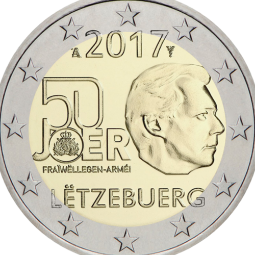 2017 Liuksemburgas Tarnyba kariuomenėje 2 eurų moneta (2)