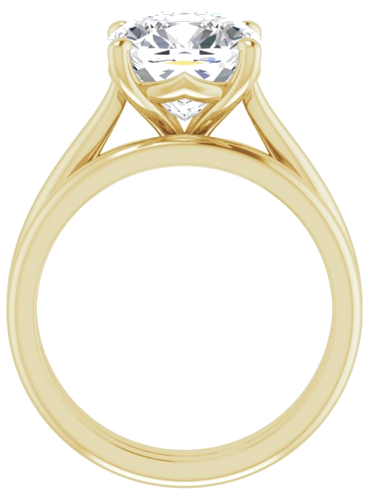 14K Yellow 9 mm Cushion Solitaire Engagement Ring Mounting (7)