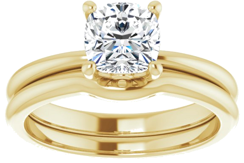 14K Yellow 6 mm Cushion Solitaire Engagement Ring Mounting (8)