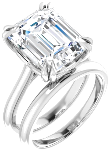 Sužadėtuvių Žiedas „Solitaire“ 950 Platinos Emerald 12mm x 10mm (6)