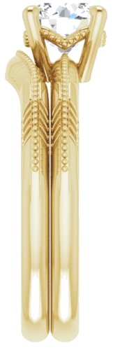 Sužadėtuvių Žiedas „Solitaire“ 585 Geltonojo Aukso Round 6.5mm (9)