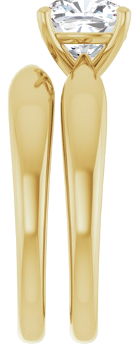 14K Yellow  7 mm Cushion Solitaire Engagement Ring Mounting (9)