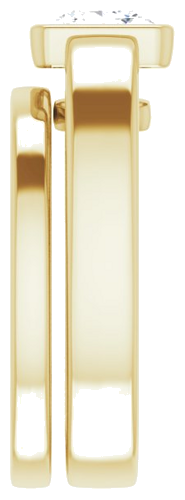 14K Yellow  6 mm Square Solitaire Engagement Ring Mounting (9)