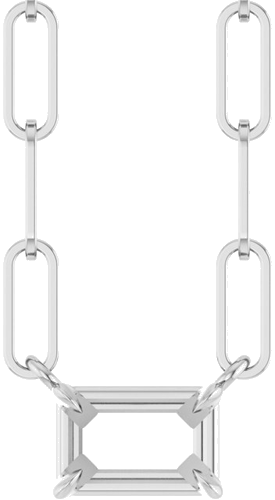 Pakabukas „Solitaire“ 925 Sidabro Emerald 6mm x 4mm (1)