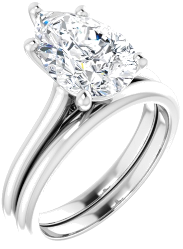 Sužadėtuvių Žiedas „Solitaire“ 950 Platinos Pear Shape 12mm x 8mm (6)