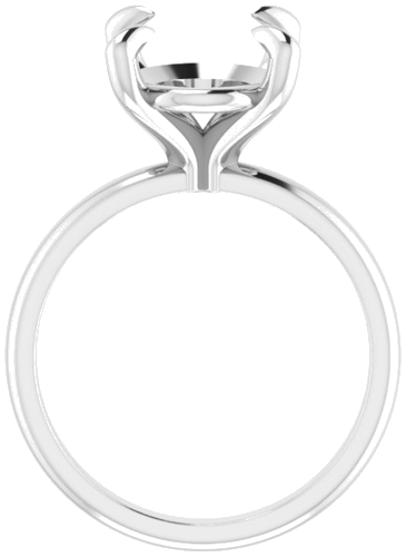 14K White  12x10 mm Oval Solitaire Engagement Ring Mounting (2)