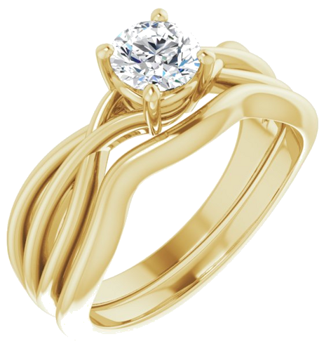 14K Yellow 5.2 mm Round Solitaire Engagement Ring Mounting (6)