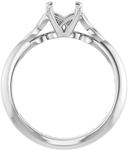 Sužadėtuvių Žiedas „Celtic-Inspired Solitaire“ 585 Baltojo Aukso Round 6.5mm (2)