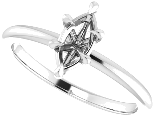 Sužadėtuvių Žiedas „Solitaire“ 585 Baltojo Aukso Marquise 8mm x 4mm (5)