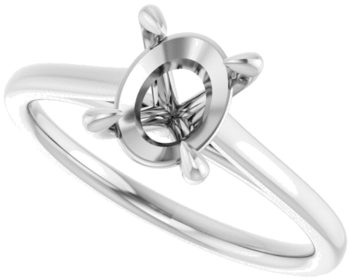 Sužadėtuvių Žiedas „Claw-Prong Solitaire“ 950 Platinos Oval 8mm x 6mm (5)
