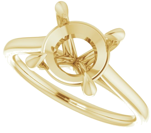 Sužadėtuvių Žiedas „Solitaire“ 585 Geltonojo Aukso Round 8.8mm (5)