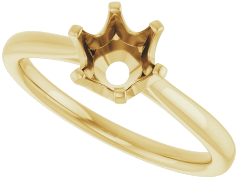 14K Yellow 6.5 mm Round Engagement Ring Mounting (5)