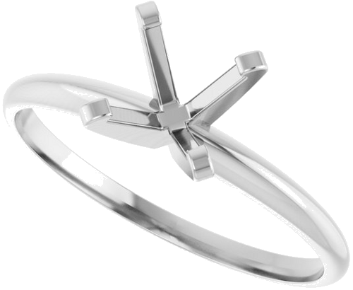 Platinum 6.5 mm Round Ultra-Lightweight Solitaire Engagement Ring Mounting (5)