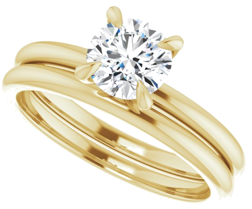 10K Yellow  6 mm Round Solitaire Engagement Ring Mounting (10)