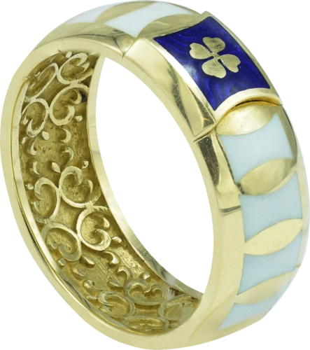 Gold wedding rings with Limoges ceramic (3)