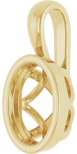 Pakabukas „Solitaire“ 585 Geltonojo Aukso Oval 8mm x 6mm (2)