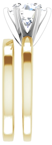 14K Yellow White 8.2 mm Round Solitaire Engagement Ring Mounting (9)