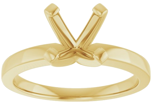 10K Yellow 7x7 mm Cushion Solitaire Engagement Ring Mounting (3)