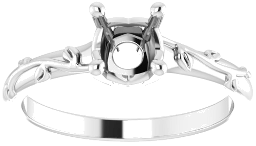 Sužadėtuvių Žiedas „Solitaire“ 585 Baltojo Aukso Round 5.8mm (2)