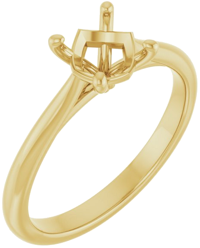 Sužadėtuvių Žiedas „Solitaire“ 585 Geltonojo Aukso Round 6.5mm (1)