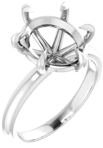 Sužadėtuvių Žiedas „Solitaire“ 585 Baltojo Aukso Oval 12mm x 10mm (1)