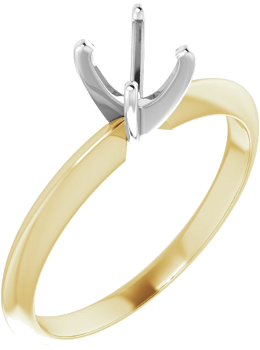 Sužadėtuvių Žiedas „Light Solitaire“ 585 Baltojo Ir Geltonojo Aukso Round 5.4mm x 5.7mm (1)