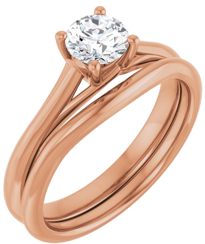 14K Rose 5.2 mm Round Solitaire Engagement Ring Mounting (6)