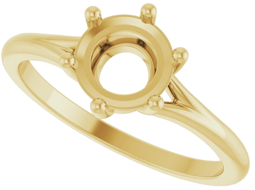 Sužadėtuvių Žiedas „Rose-Cut“ 585 Geltonojo Aukso Round 6.5mm (5)