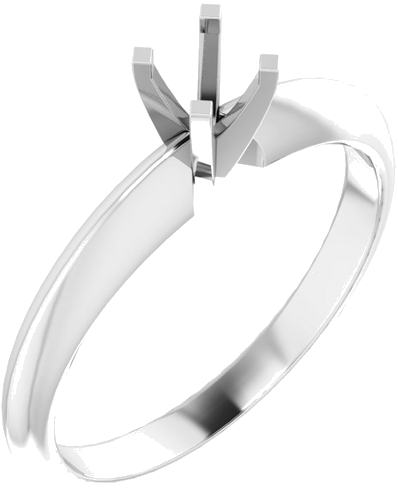 14K White 4-4.1 mm Round 4-Prong Light Solitaire Ring Mounting (1)