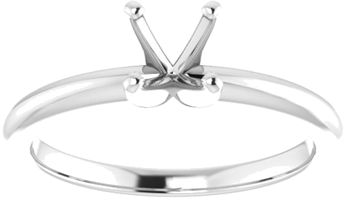 14K White  5 mm Cushion Solitaire Engagement Ring Mounting (3)