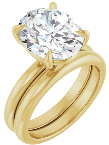 Sužadėtuvių Žiedas 585 Geltonojo Aukso Oval 12mm x 10mm (4)