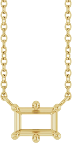 Pakabukas „Emerald 6-Prong“ 585 Geltonojo Aukso Emerald 6mm x 4mm (1)