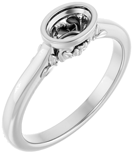 Sterling Silver 6x4 mm Oval Solitaire Engagement Ring Mounting (1)