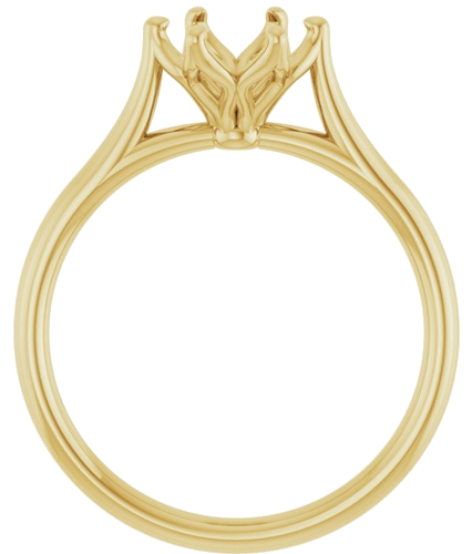 14K Yellow 7 mm Round Engagement Ring Mounting (2)