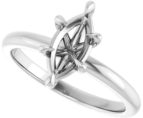 Sužadėtuvių Žiedas „Solitaire“ 585 Baltojo Aukso Marquise 10mm x 5mm (5)