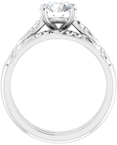 14K White 7 mm Round Solitaire Engagement Ring Mounting (7)