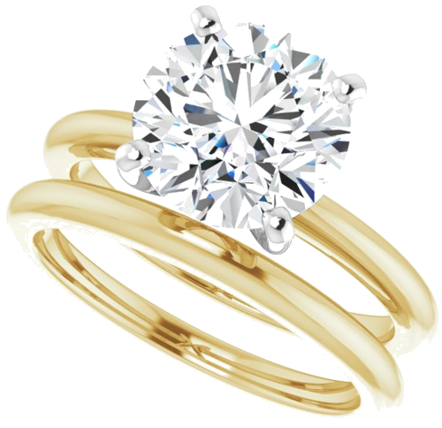 14K Yellow   White  9 mm Round Solitaire Engagement Ring Mounting (10)