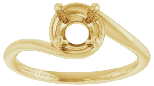 14K Yellow 6.5 mm Round Engagement Ring Mounting (3)